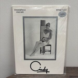 (2 Pairs) NEW Cindy Bridal Sheer Thigh High Stockings Hosiery 411 Ivory